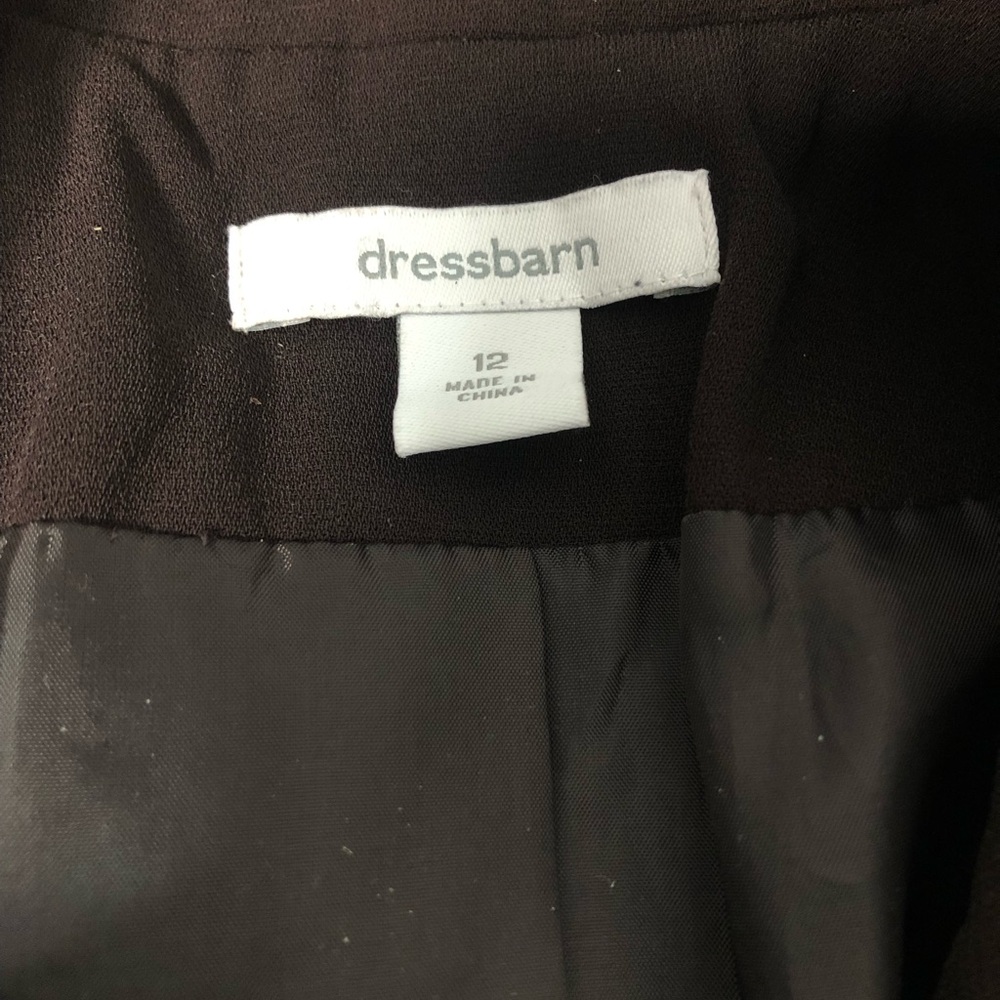 Dress Barn Brown and White Polka Dot Women's Jacket and Skirt Set, Size 12 - Picture 13 of 16